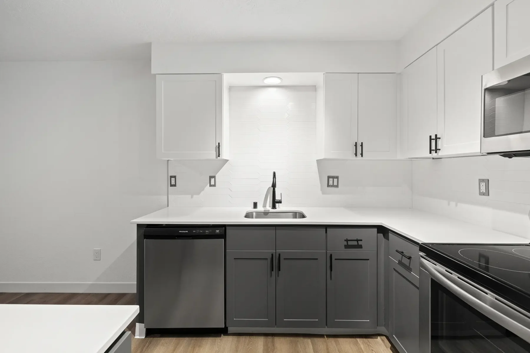 Kitchen with stainless steel appliances